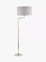 Laura Ashley Marlowe Swing Arm Floor Lamp, Polished Nickel - thumbnail 1