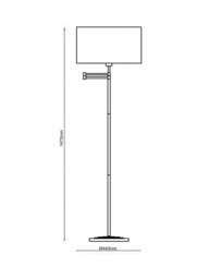 Laura Ashley Marlowe Swing Arm Floor Lamp, Polished Nickel - thumbnail 6
