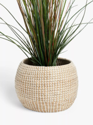 John Lewis Seagrass Indoor Planter, Natural / White - thumbnail 3