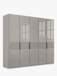 John Lewis Newlyn 2.5m Hinged Wardrobe with 5 Glass Doors