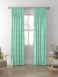 Harlequin x Sophie Robinson Basket Weave Made to Measure Curtains or Roman Blind, Emerald/Aquamarine - thumbnail 5