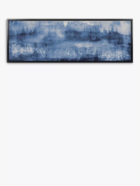 John Lewis 'Sapphire Landscape' Abstract Framed Canvas Print, 44.5 x 124.5cm, Blue