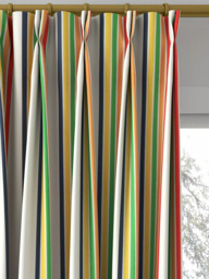 Harlequin Helter Skelter Stripe Made to Measure Curtains and Roman Blind, Navy/Poppy/Apricot - thumbnail 4