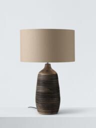 John Lewis Kerala Grooved Table Lamp, Mangowood - thumbnail 2