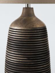 John Lewis Kerala Grooved Table Lamp, Mangowood - thumbnail 3