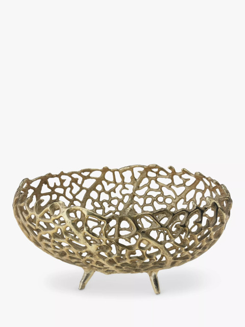 Culinary Concepts Coral Footed Metal Basket Bowl, 19cm, Gold - image 1