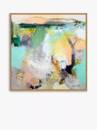 John Lewis Natasha Barnes 'Homeward Bound' Abstract Framed Canvas Print, 106 x 106cm, Green/Multi - thumbnail 1
