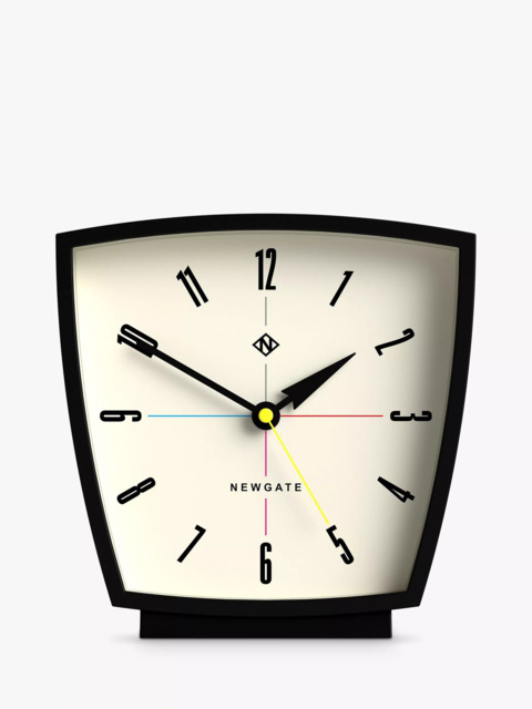 Newgate Clocks Odyssey Silent Sweep Analogue Mantel Clock, 20cm, Black - image 1