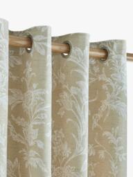 Laura Ashley Lloyd Pair Lined Eyelet Curtains, Caramel - thumbnail 3