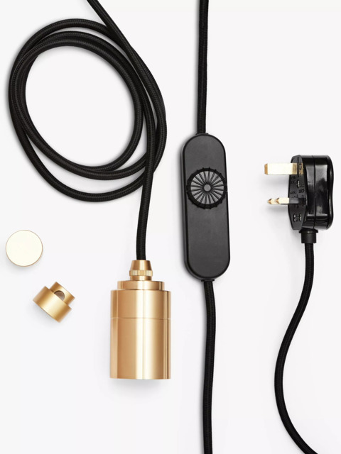 Tala Brass Plug-in Portable Pendant Light, Bronze - image 1