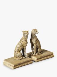 OKA Lakadema Leopard Bookends, Set of 2, Cream - thumbnail 4
