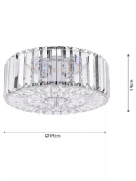 Laura Ashley Fernhurst Flush Ceiling Light, Polished Chrome - thumbnail 6