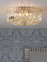 Laura Ashley Fernhurst Flush Ceiling Light, Polished Chrome