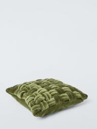 John Lewis Velvet Basket Weave Cushion - thumbnail 3