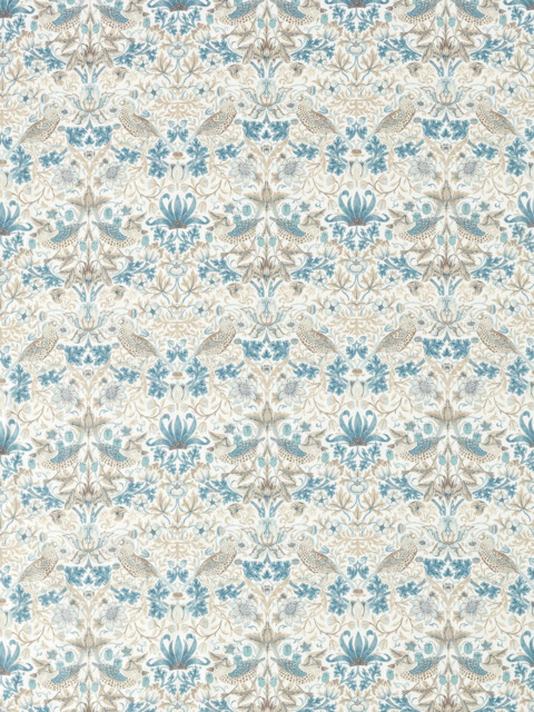 Morris & Co. Strawberry Thief Made to Measure Curtains or Roman Blind, Slate/Vellum - image 1