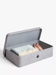 John Lewis Felt Underbed Storage Box, Grey - thumbnail 3