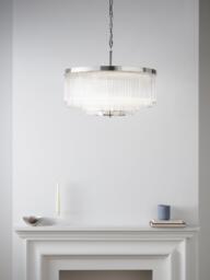 John Lewis Lexton XL Pendant Ceiling Light, Nickel - thumbnail 2