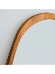 West Elm Mid Century Asymmetrical Acacia Wood Wall Mirror, 103 x 129cm, Acorn - thumbnail 2