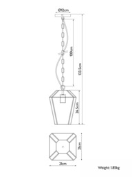 John Lewis Timeless Glass Lantern Ceiling Light, Clear/Antique Brass - thumbnail 6