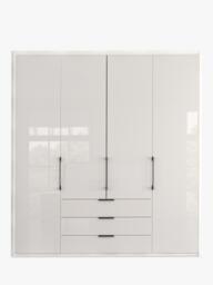 John Lewis Osaka 2m Bi-Fold Wardrobe with 4 Glass Doors & 3 Glass Drawers - thumbnail 4