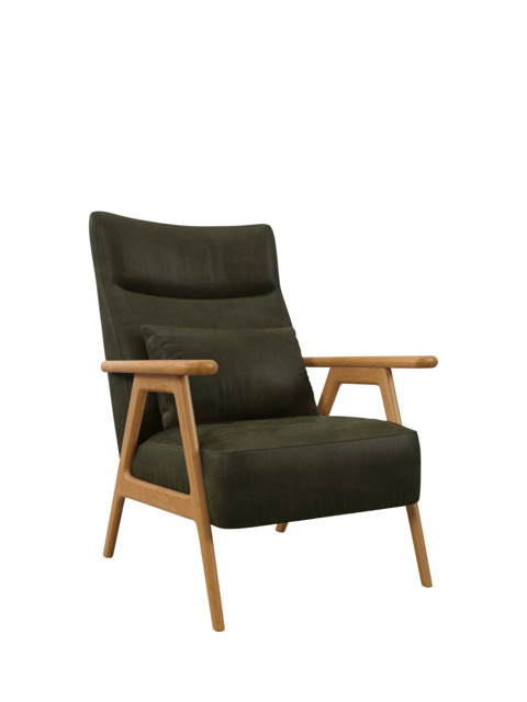 John Lewis Hendricks High Back Leather Accent Chair, Light Leg - image 1