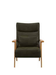 John Lewis Hendricks High Back Leather Accent Chair, Light Leg - thumbnail 5