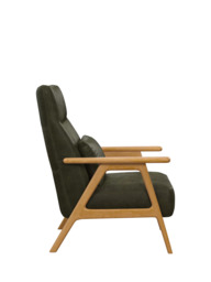 John Lewis Hendricks High Back Leather Accent Chair, Light Leg - thumbnail 3