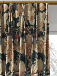 Clarke & Clarke Sissinghurst Made to Measure Curtains or Roman Blind, Midnight/Spice - thumbnail 4
