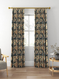 Clarke & Clarke Sissinghurst Made to Measure Curtains or Roman Blind, Midnight/Spice - thumbnail 3