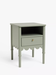 John Lewis ANYDAY Hem 1 Drawer Bedside Table, Green - thumbnail 1