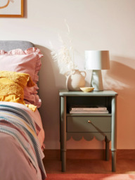 John Lewis ANYDAY Hem 1 Drawer Bedside Table, Green - thumbnail 2