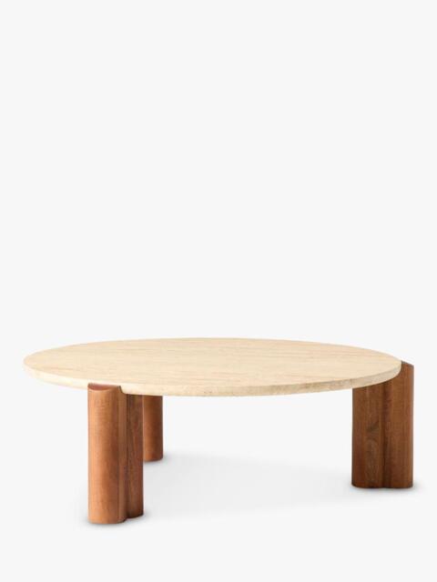 West Elm Travertine Coffee Table, Cool Walnut - image 1