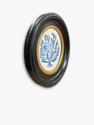 Brookpace Lascelles 'Ocean Feather' Round Porthole Framed Print, 36cm, Blue - thumbnail 2