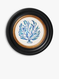 Brookpace Lascelles 'Ocean Feather' Round Porthole Framed Print, 36cm, Blue - thumbnail 1