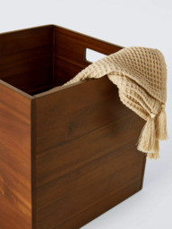 John Lewis Mid-Century Timber Storage Box, Large, Brown - thumbnail 4