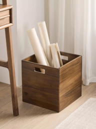 John Lewis Mid-Century Timber Storage Box, Large, Brown - thumbnail 2