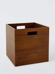 John Lewis Mid-Century Timber Storage Box, Large, Brown - thumbnail 1