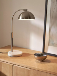 John Lewis Arc LED Smart Switch Table Lamp, Brushed Steel - thumbnail 2
