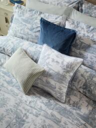 Laura Ashley Braysmith Toile Cushion, Blue - thumbnail 6