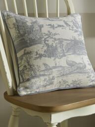 Laura Ashley Braysmith Toile Cushion, Blue - thumbnail 3