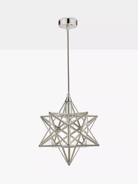 Laura Ashley Star Glass Ceiling Light, Polished Silver - image 1