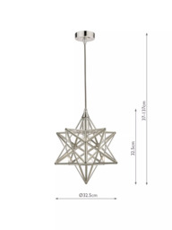 Laura Ashley Star Glass Ceiling Light, Polished Silver - thumbnail 5