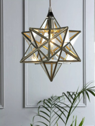 Laura Ashley Star Glass Ceiling Light, Polished Silver - thumbnail 2