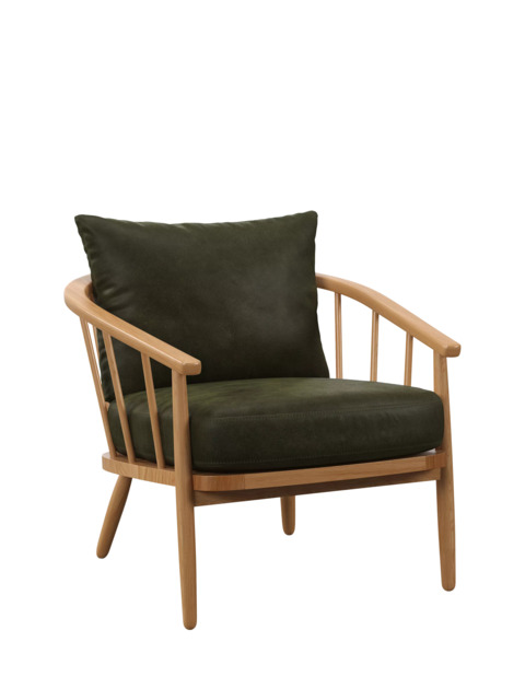 John Lewis Frome Leather Armchair, Light Leg - image 1