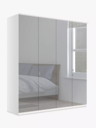 John Lewis Elstra 200cm Wardrobe with Mirrored Hinged Doors