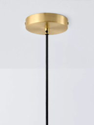 John Lewis Hammered Metal Flat Pendant Ceiling Light, Gold - thumbnail 4