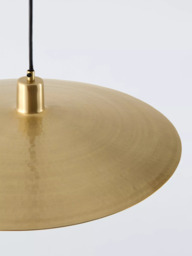 John Lewis Hammered Metal Flat Pendant Ceiling Light, Gold - thumbnail 3