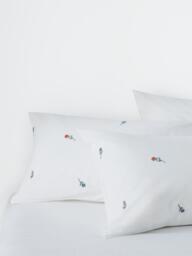 John Lewis Berkeley Floral Pure Cotton Embroidered Percale Duvet Cover Set, 200 Thread Count - thumbnail 3