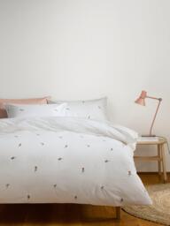 John Lewis Berkeley Floral Pure Cotton Embroidered Percale Duvet Cover Set, 200 Thread Count - thumbnail 2