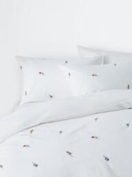 John Lewis Berkeley Floral Pure Cotton Embroidered Percale Duvet Cover Set, 200 Thread Count